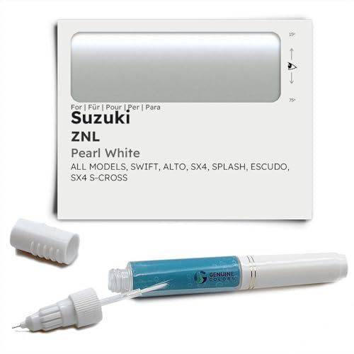Genuine Colors Stylo de Retouche PEARL WHITE ZNL pour Suzuki Blanc SWIFT ALTO SX4 SPLASH ESCUDO S-CROSS