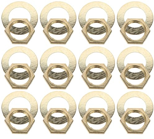 Cabilock Uhrwerk Ersatzteile Muttern Und Unterlegscheiben Set Für Wanduhr Quarz Uhr DIY Montage 12 Stück Metall Und Gummi Zubehör Für Präzise Zeitmessung Und Reparatur