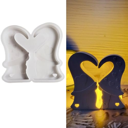 ALEFBET Silikonformen Gießformen Weihnachten, Silikonform Weihnachten Zwerg Paar, Silikon Gießform Weihnachten, Gipsformen zum Gießen, Epoxidharz Formen Weihnachten