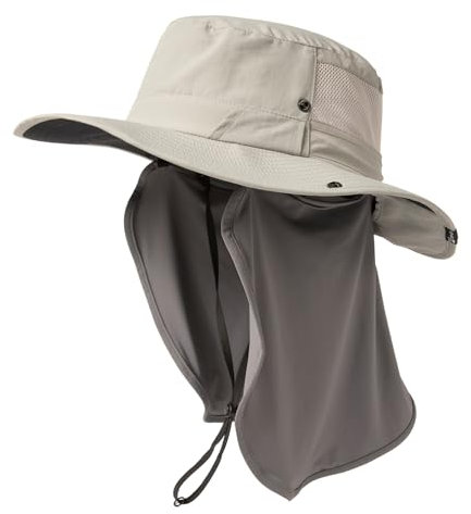 TOP-EX XL/XXL Sonnenhut Herren Wasserdicht UPF 50 Sonnenschutz Mütze mit Sonnenbrillenhalter Breite Krempe Outdoor Trekking Hut mit Nackenschutz Safari Sommer Mütze Faltbar