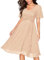 MIUSOL Women's Elegant Lace Sequins Insert Chiffon Ruffle Cocktail Party Prom Semi Formal Wedding Guest Swing Dress (X-Large, Champagne)