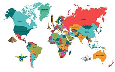 jojofuny Wandtattoo Zum Aufhängen Weltkarten-design Abnehmbar Für Zuhause Kunst Wandtattoo Für Schlafzimmer