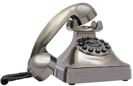 reiusxi Antique Telephone WX3011 with Three British Cables Classic Retro Telephone Vintage Style Cord Phone for Home Office Hotel and Bar