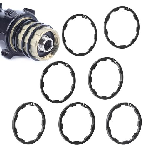 CHENNAN 7 Stück Fahrrad Innenlager Spacer, Fahrrad Tretlager Unterlegscheibe, Fahrrad Schwungrad Nabe Spacer, Fahrrad Schwungrad Unterlegscheibe Spacer, Für Fahrrad,Rennrad,Mountainbike (Schwarz)