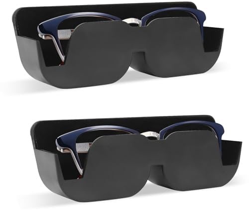 AOROPS Auto Brillenablage, 2 Stück Brillenetui Auto Sonnenbrillen 165 mm x 55 mm x 35 mm, Aufbewahrung Halterung Selbstklebend mit Filzpolsterung für Brillen im Auto Brillenetui Ablagebox