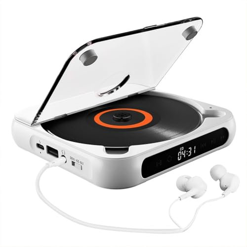 Geofray Bluetooth CD Player Portable BT Speaker LED Screen Stereo Player HIFI Sound Quali Built in Rechargeable Battery