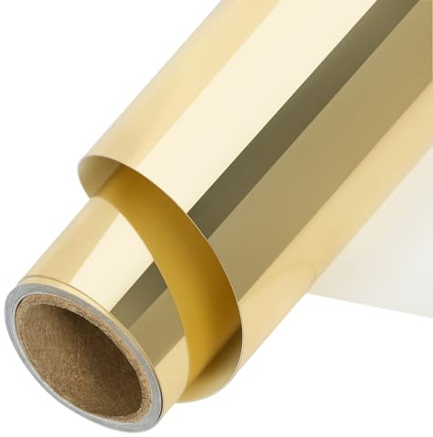 TORC Metallic HTV Heat Transfer Vinyl Roll 12 x5ft Gold Iron on Vinly for Shirts Compatible with Cricut or Silhoutte Cameo, Easy to Cut & Weed