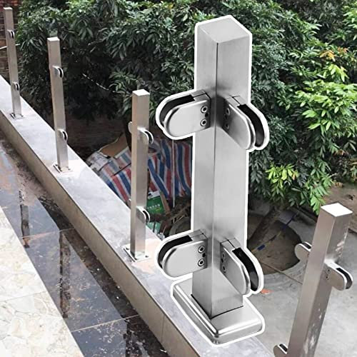 Poteau de Garde-Corps en Verre Robuste pour Balcon – Balustrade en Verre INOX 110/90 cm pour Verre 10 mm, Poteau d'angle, H 70 cm (27,6) – Solution de sécurité extérieure Durable