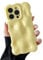 XIZYO Case for iPhone 13 Pro Max 6.7 inch, Cute Solid Color Curly Wave Shape Soft TPU Bumper Phone Case, for Women Girls Aesthetic Design Silicone Slim Shockproof Phone Cover, Bright Yellow