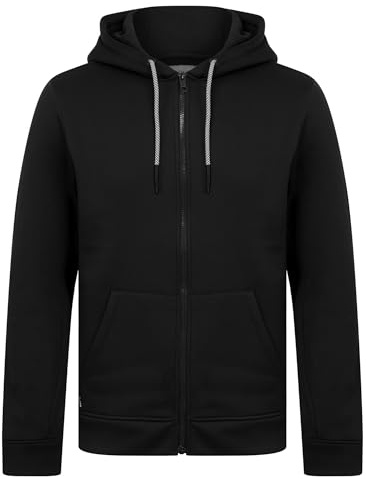 Tokyo Laundry Men's Plain Brushback Fleece Zip Through Hooded Top