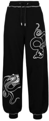 Hell Bunny Venom Lightweight Contrast Stitching Joggers Black