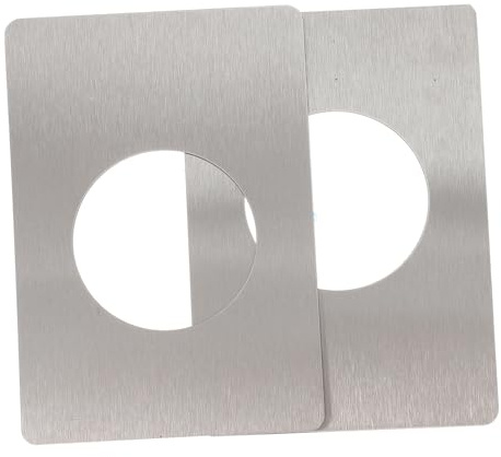 SEWOART 2pcs Stainless Steel Door Cover Plates with Strong Adhesive Backing Reinforcement Repair Kit for Loose Door Knobs Smooth Rounded Corners Easy Installation for Home and Office Use