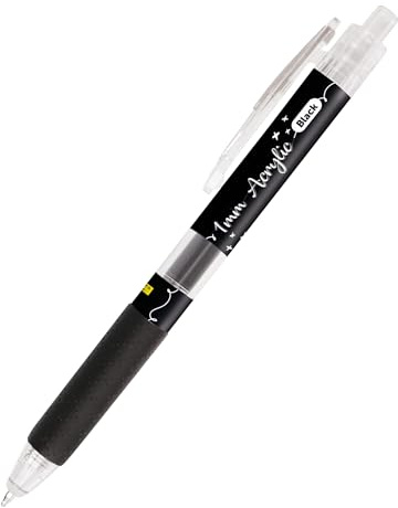Online Acrylic Liner Schwarz, 1x I Acrylmarker auf Wasserbasis black I Schnelltrocknend auf Holz & Kunststoff – auch als Glasmalstifte oder Steine bemalen I Acrylic Marker, hohe Deckkraft