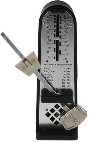 TINEASUR Mechanisches Kleiner Metronom für Gitarre Violine Klavier Präziser Taktgeber mit Lautstärkeregler Leichtes Metronom für Musiker und Übung