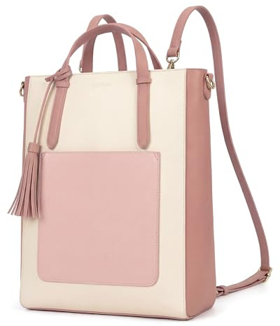 ECOSUSI Borse Tote Donna per pc 14 pollici zaino donna multifunzione pelle 3 in 1 borse multiuso casual universitá