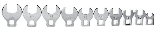 PERFORMANCE TOOL W452 10-Piece Metric Open End Crowfoot Wrench Set
