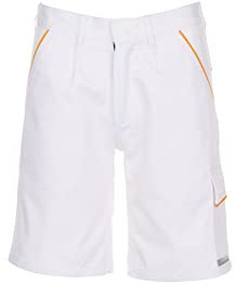 Planam 2377056 Highline Shorts, Reinweiß/Reinweiß/Gelb, Größe XL
