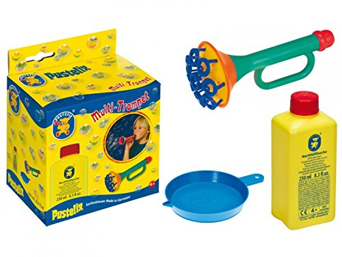 Teddys Rothenburg Pustefix, Bubble-Trompete, 15 cm, grün/blau, Seifenblasentrompete