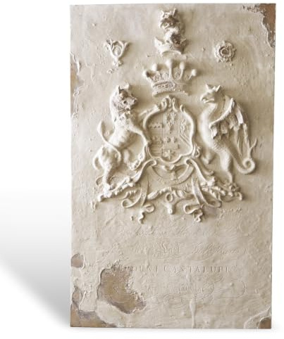 Loberon Bild Bédeille, antikweiß | 3D-Optik mit Kunstvollem Ornament - Historisch mit Antik-Finish - Authentisch Wirkende Patina - Wanddeko - Wandschmuck