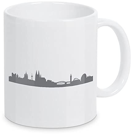 artboxONE Tasse Köln 02 Monochrom Schiefergrau von 44spaces - Kaffeetasse Städte