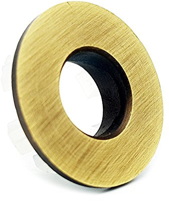 Brass Basin Sink Overflow Cover Insert Hole Trim (Antique Brass)