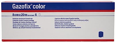 Gazofix Color Fixierbinde 8cm x 20m blau 6er Set Knöchel Knie