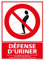 Panneau Défense D'Uriner - Protection Anti-UV - Dimensions 210x300 mm - Plastique Rigide PVC 1,5 mm