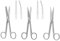 Forbici per medicazione da 14 cm, dritte e curve, cesoie, infermieristiche, casa, ufficio, veterinario, chirurgico per uso dentale (14 cm dritte, smussate/smussate)