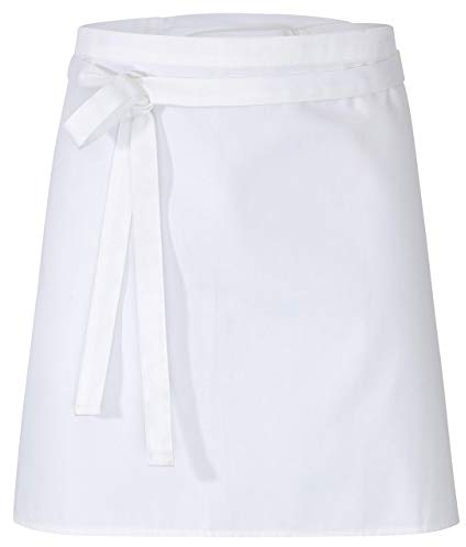 DESERMO 5er Set Premium Schürze 50x80cm (LxB) | Hochwertige Kochschürze-Damen-Herren aus Baumwollmischung | Bequeme Kellnerschürze schützt beim Kochen, Backen | Stoffgewicht 210g/m² (Weiß)