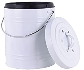Jean-Patrique Kitchen Compost Caddy Bin 5L (White), Small Food Waste Caddy Bin with Lid - The Bin Daddy