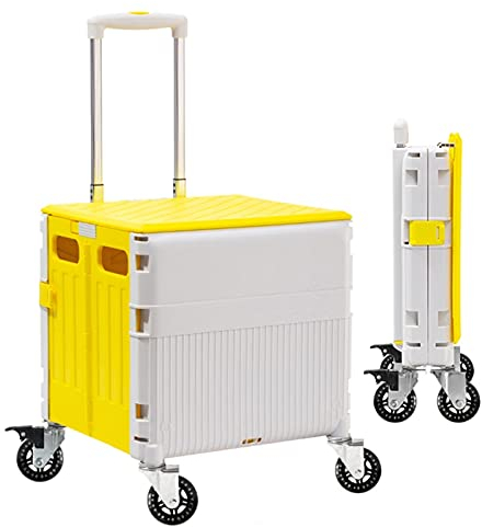 Chariot Pliant avec Couvercle ASN Chariots Utilitaires Pliants, Panier D'achat Couvert avec Roues Universelles Et Poignée Télescopique, Boîte De Rangement SUV De Pique-Nique De Camping De Voyage