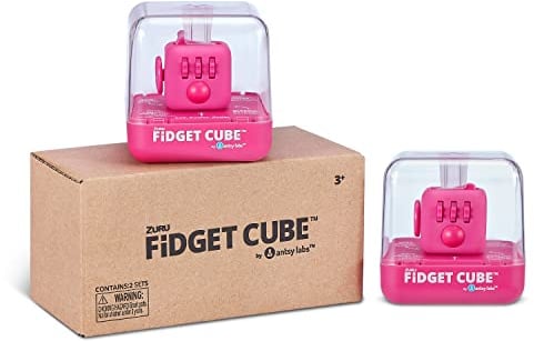 Fidget Cube von Antsy Labs, Antistresswürfel Rosa (2er Pack)