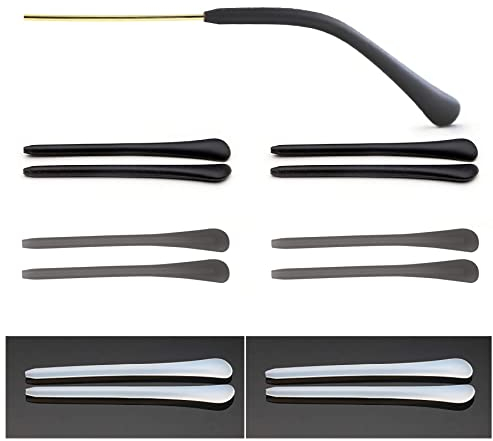 Luvadeyo 6 Paires de Housses en Silicone pour Bras Lunettes, antidérapantes, pièces Rechange réparation Douceur, Accessoires Remplacement Lunettes Les Jambes Soleil Minces métal