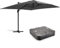 Oviala Parasol déporté 3x4m et Dalle à Lester sur Roues Aluminium Gris