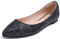 Feversole Ballerina in Paillettes Luccicanti Colorata con Cuscino in Memory Foam per amaretti da Donna Nero Taglie 39