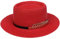 JK Home Femme Chapeau de Paille Panama Large Bord avec Boucle Capeline Eté Anniversaire Camping Plage Rouge