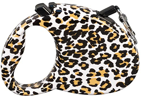 Hundeleine flexibel 3 oder 5 Meter automatik Laufleine 15 oder 20 Kg Rollleine (Leopard 5 Meter)