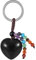 KYEYGWO Obsidian Kristall Herz Schlüsselanhänger für Unisex, 7 Chakra Stein Schlüsselring Deko Herzform Edelstein Taschenanhänger Leibe Anhänger für Schlüsselband Schlüsselbund Schlüsselkette