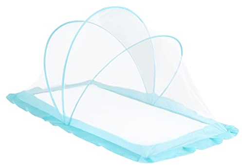 Balakaka Mosquitera Plegable para Bebé 110 * 65 * 60cm, Pop-up Transpirable Mosquitera Bebé para Camaen en Verano, Portátil Recién Nacido Adecuada para Dormitorio Familiar, Azul