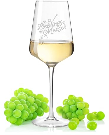 GRAVURZEILE Leonardo Weinglas mit Gravur - Lieblingsmensch - Liebevolles Geschenk für Weinliebhaber - Geschenke für Sie & Ihn zum Geburtstag Valentinstag oder Weihnachten - Farbe: Puccini V2