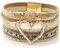 Suyi Bracelet Enroulé En Cuir Multicouche Bracelets Manchette Large En Forme De Cœur Pour Femmes Filles Khaki