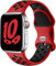 Upeak Sport Cinturino Compatibile con Cinturino Apple Watch 44 mm 45 mm 46 mm 42 mm 49 mm, Cinturini a Doppio Foro in Silicone Traspirante per iWatch Series 10 9 8 7 6 5 4 3 2 1 Ultra SE, L,Rosso/Nero