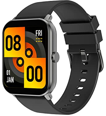 SMARTY2.0 - Smartwatch SW034A - Farbe Schwarz - Sprachassistent, Bluetooth-Anrufe, Sportmodus, wasserdicht IP68 - Silikonband - Abmessungen 44,17 x 37,28 x 10,75 mm, Schwarz, Standard, Modern