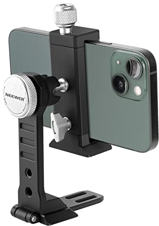 NEEWER Stativhalterung aus Aluminiumlegierung, um 360 Grad drehbare Telefonhalterung mit Arca-Basis, kompatibel mit iPhone 15 Pro Max Galaxy S24 Ultra Pixel und Smartphones von 2,6 bis 4 Zoll Breite