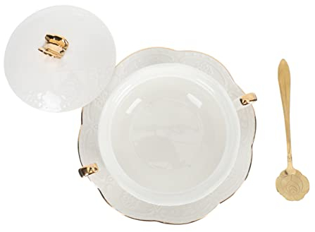 Cabilock 1 Jeu Amphore Bols De Soupe à L'oignon Ustensiles De Cuisine Mini Cuillères Tasse à Thé Avec Couvercle Saladier Braisière Avec Couvercle Multifonction Spaghetti Blanche Céramique