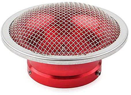 FSFY Tazza filtro aria moto con rete, 50mm/2 Filtro aria carburatore Coppa tromba Imbuto Velocity Stack CNC Lega di alluminio Rosso per PWK 21mm 28mm 30mm, PE 28mm, 30mm Carb