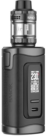 Smok Morph 3 Kit 230W T-Air Sub Tank 2X TA Coils Adjustable Airflow 0.96” Display Battery Sold Separately No Nicotine (Black Gunmetal)