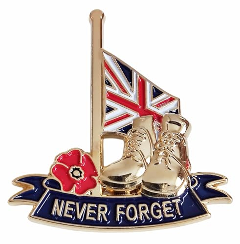 Broche coquelicot 2024 - Décoration du jour du Souvenir - Souvenir des vétérans - Épingle militaire - Never Forget, Acier allié
