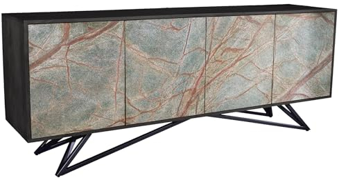 riess-ambiente.de Design Sideboard Mountain Soul 175cm Marmor Steinfurnier Akazienholz