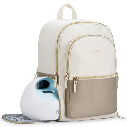 mommore Wickeltasche, Rucksack, Milchpumpe, Kühltasche, Mama-Tasche für Arbeiten im Freien, Khaki, Large, Stilvoller Rucksack für die Arbeit mit Windel und Pumpe